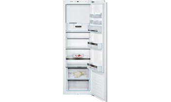 Bosch Serie 6, Einbau-Kühlschrank mit Gefrierfach, 177.5 x 56 cm, Flachscharnier mit Softeinzug