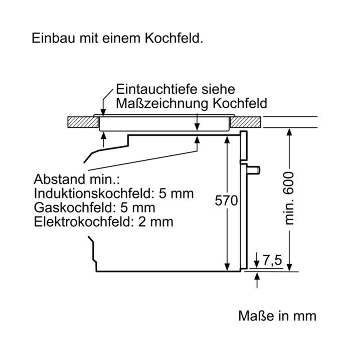 BOSCH HBA4330S0 Einbau-Backofen 60 x 60 cm, Edelstahl, Serie 4