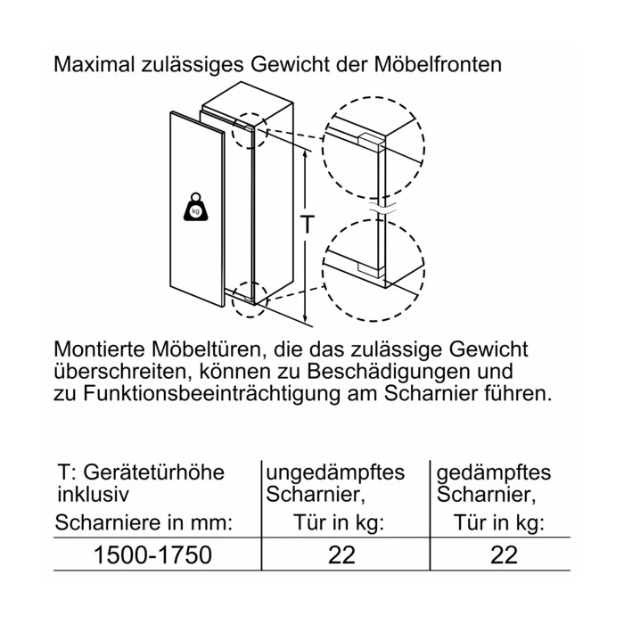 Bosch KIF81HOD0 Serie 8, Einbau-Kühlschrank, 177.5 x 56 cm, Flachscharnier mit Softeinzug