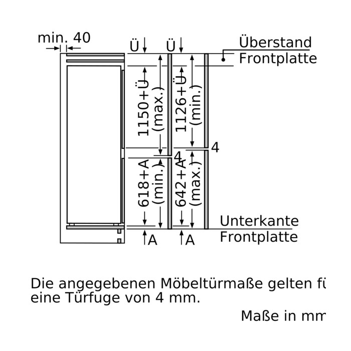 Bosch KIF87SDB0 Serie 8, Einbau-Kühl-Gefrier-Kombination mit Gefrierbereich unten, 177.2 x 55.8 cm, Flachscharnier mit Softeinzug