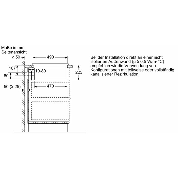 Bosch PXX890D51E Serie 8, Kochfeld mit Dunstabzug (Induktion), 80 cm, Mit Rahmen aufliegend