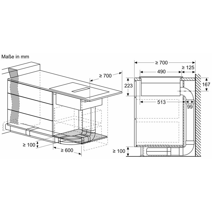 Bosch PXX890D51E Serie 8, Kochfeld mit Dunstabzug (Induktion), 80 cm, Mit Rahmen aufliegend