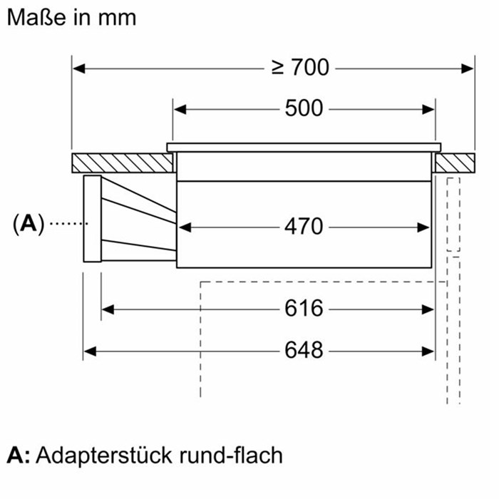 Bosch PXX890D51E Serie 8, Kochfeld mit Dunstabzug (Induktion), 80 cm, Mit Rahmen aufliegend