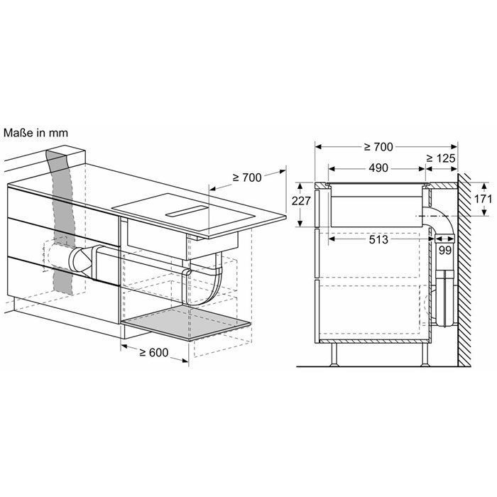 Bosch PXX820D51E Serie 8, Kochfeld mit Dunstabzug (Induktion), 80 cm, flächenbündig (integriert)